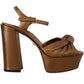 Dolce & Gabbana Elegant Bronze Ankle Strap Heel Sandals