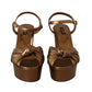 Dolce & Gabbana Elegant Bronze Ankle Strap Heel Sandals