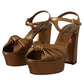 Dolce & Gabbana Elegant Bronze Ankle Strap Heel Sandals