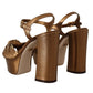 Dolce & Gabbana Elegant Bronze Ankle Strap Heel Sandals