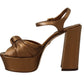 Dolce & Gabbana Elegant Bronze Ankle Strap Heel Sandals