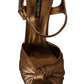 Dolce & Gabbana Elegant Bronze Ankle Strap Heel Sandals