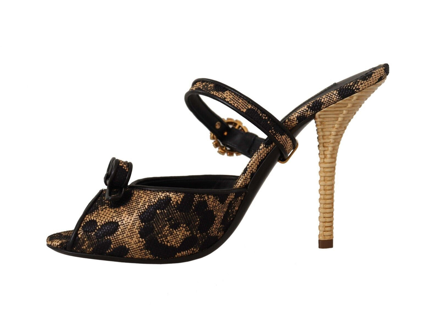 Dolce & Gabbana Crystal-Embellished Leopard Print Heels