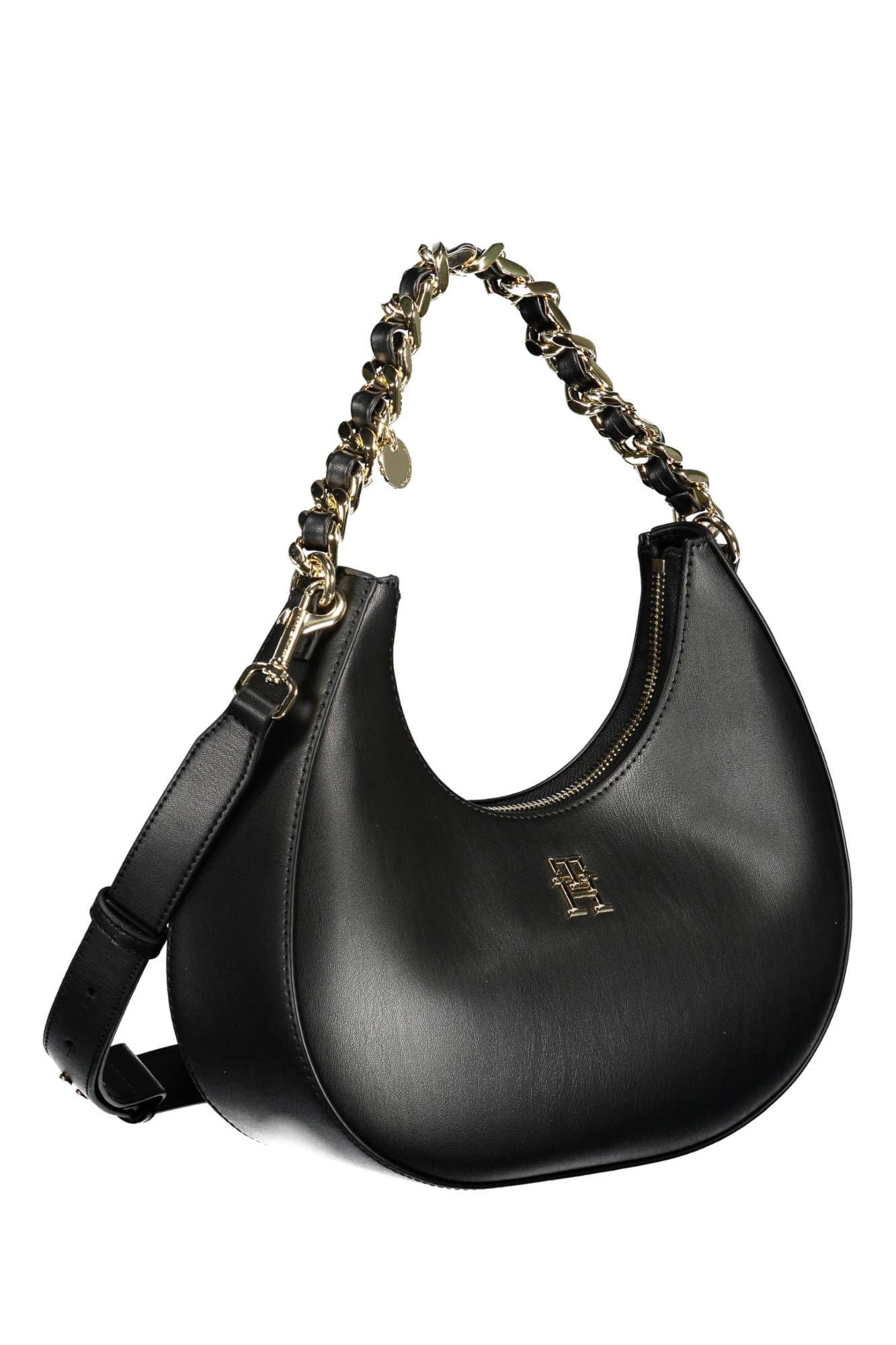 Tommy Hilfiger Black Polyurethane Women Handbag