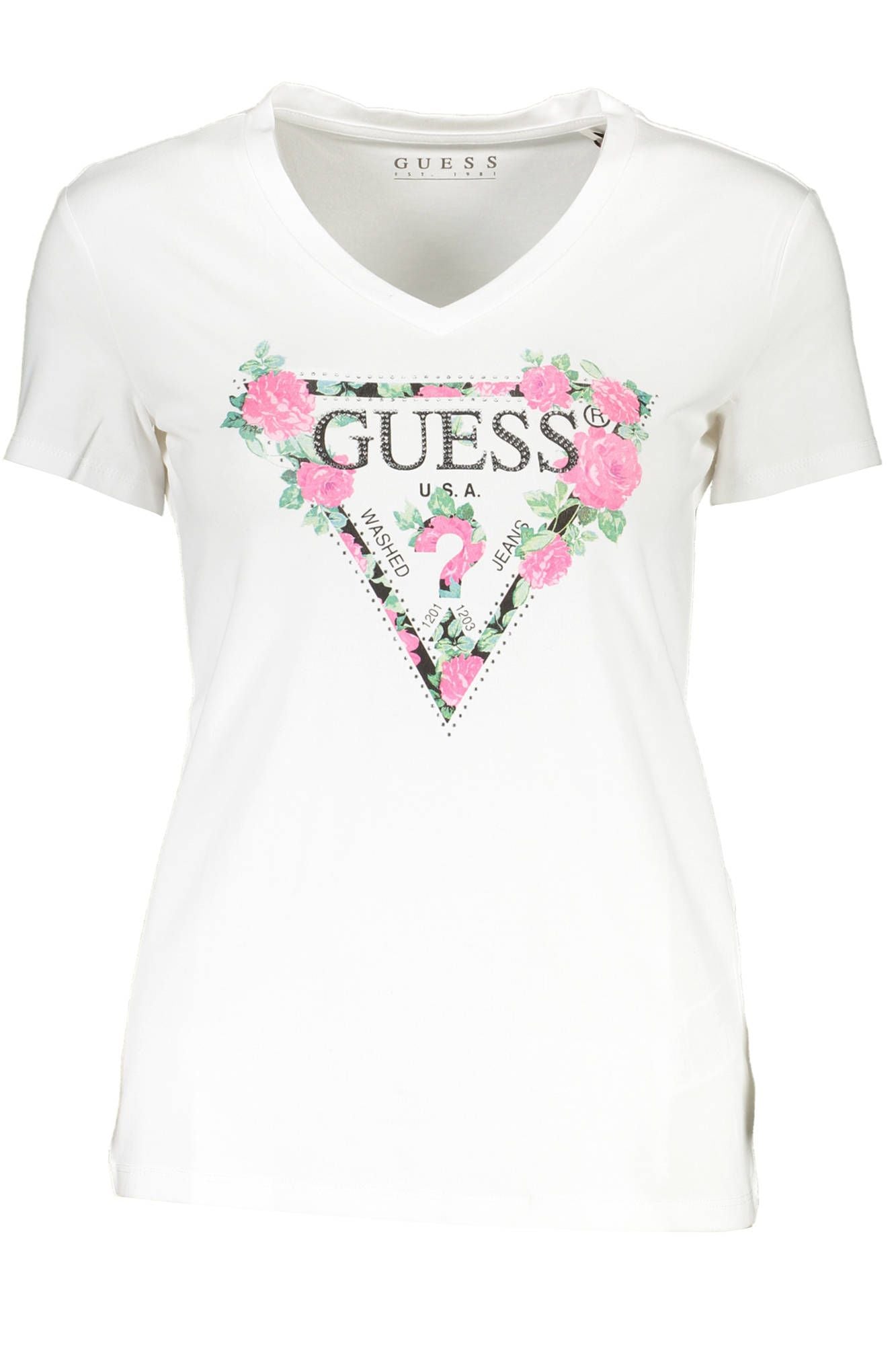 Guess Jeans White Cotton Women T-Shirt