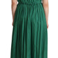 Dolce & Gabbana Elegant Deep Green Sleeveless A-Line Dress