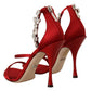 Dolce & Gabbana Crystal-Embellished Red Heeled Sandals