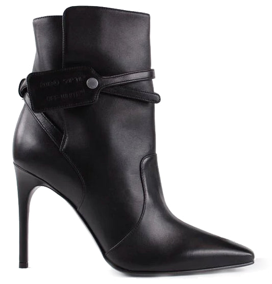 Off-White Black Calfskin Women's Ankle Boot