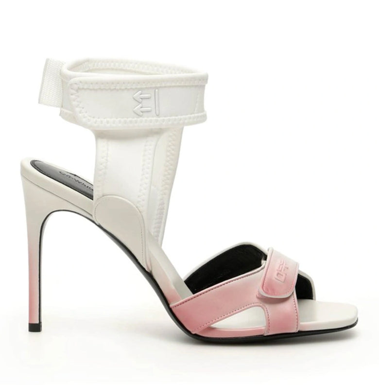 Off-White Chic White Calfskin Ankle-Strap Sandals