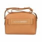 Plein Sport Chic Camel-Toned Crossbody with Double Zip Closure