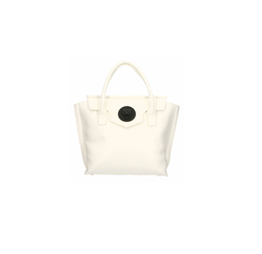 Plein Sport Elegant White Handbag with Magnetic Closure