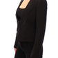 Dolce & Gabbana Elegant Silk-Blend Black Blazer with Scarf Back Detail