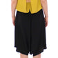 Lamberto Petri Elegant Silk Blend Shift Dress in Black and Yellow