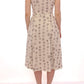 Andrea Incontri Elegant White Wool Shift Dress with Gray Print