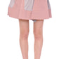 Comeforbreakfast Sleek Pleated Mini Skirt in Pink and Gray