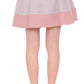 Comeforbreakfast Sleek Pleated Mini Skirt in Pink and Gray