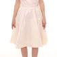 Licia Florio Elegant White Tea Halterneck Dress