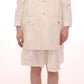 Licia Florio Elegant White Button Front Jacket Coat