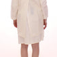 Licia Florio Elegant White Button Front Jacket Coat