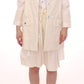 Licia Florio Elegant White Button Front Jacket Coat