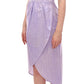 Licia Florio Elegant Purple Sheath Dress with Cap Sleeves