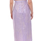 Licia Florio Elegant Purple Sheath Dress with Cap Sleeves