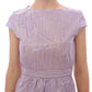 Licia Florio Elegant Purple Sheath Dress with Cap Sleeves