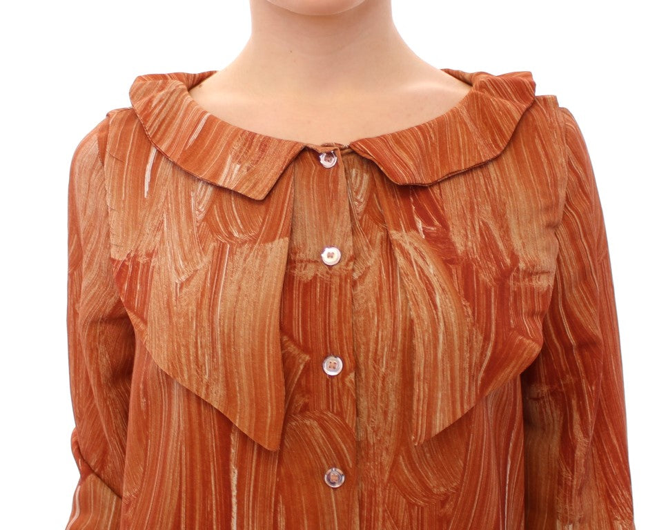 Licia Florio Elegant Orange Viscose Blouse