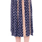 Licia Florio Elegant Blue and Pink Below-Knee Skirt