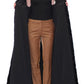 NOEMI ALEMÁN Elegant Black Brocade Cape Coat Jacket