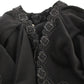 NOEMI ALEMÁN Elegant Black Brocade Cape Coat Jacket