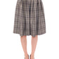 NOEMI ALEMÁN Elegant Gray Checkered Wool Shorts Skirt