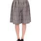 NOEMI ALEMÁN Elegant Gray Checkered Wool Shorts Skirt