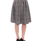 NOEMI ALEMÁN Elegant Gray Checkered Wool Shorts Skirt