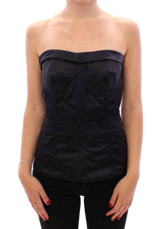 Dolce & Gabbana Elegant Silk Strapless Corset Top