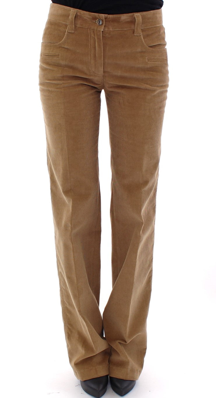 Dolce & Gabbana Elegant Cotton Brown Trousers for Women