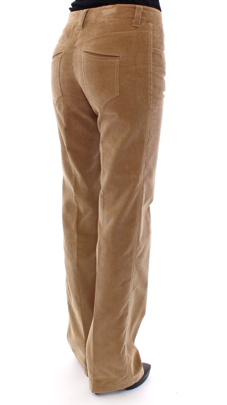 Dolce & Gabbana Elegant Cotton Brown Trousers for Women