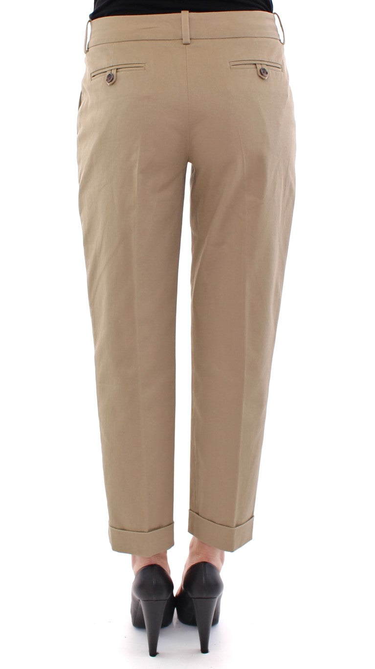 Dolce & Gabbana Chic Beige Cotton Blend Trousers