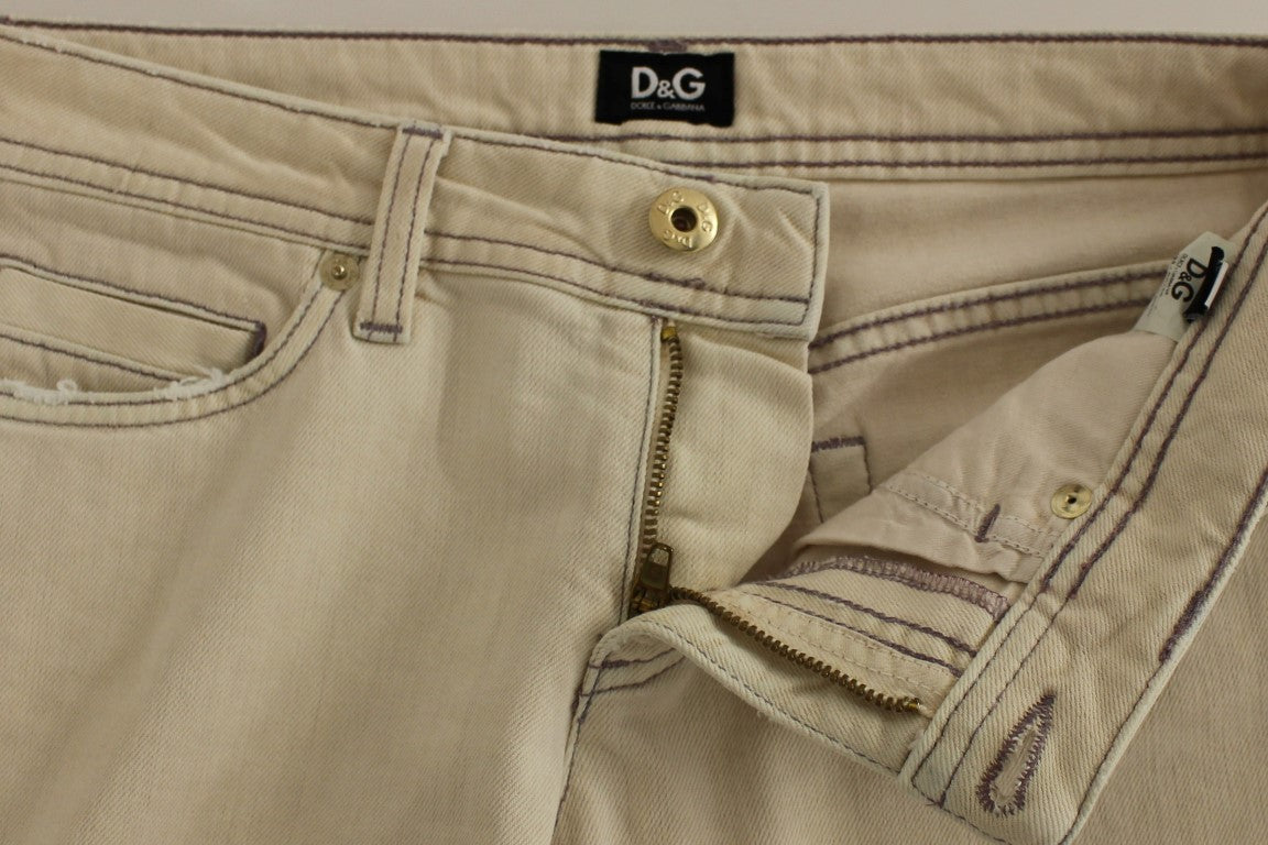 Dolce & Gabbana Chic Beige Cotton Blend Pants