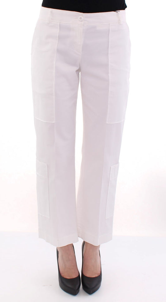 Dolce & Gabbana Elegant White Cotton Blend Trousers