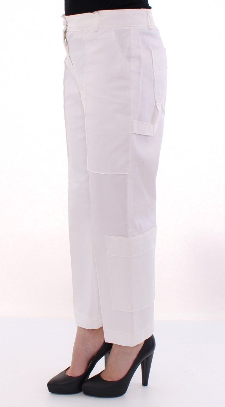 Dolce & Gabbana Elegant White Cotton Blend Trousers