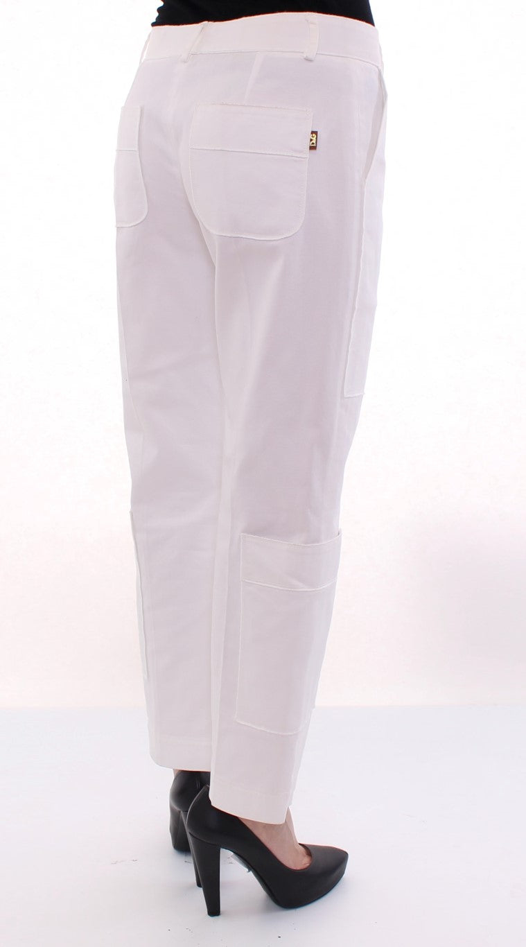 Dolce & Gabbana Elegant White Cotton Blend Trousers