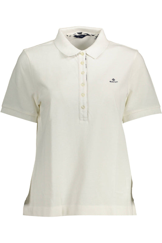 Gant White Cotton Women Polo Shirt