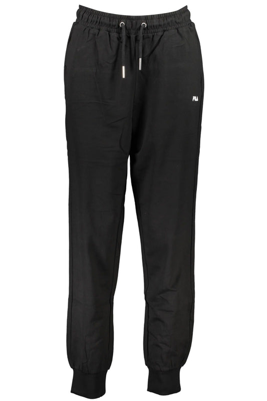 Fila Black Cotton Women Sports Trouser