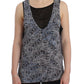 Costume National Elegant Sleeveless Top in Black and Blue