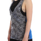 Costume National Elegant Sleeveless Top in Black and Blue