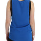 Costume National Elegant Sleeveless Top in Black and Blue