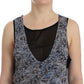 Costume National Elegant Sleeveless Top in Black and Blue