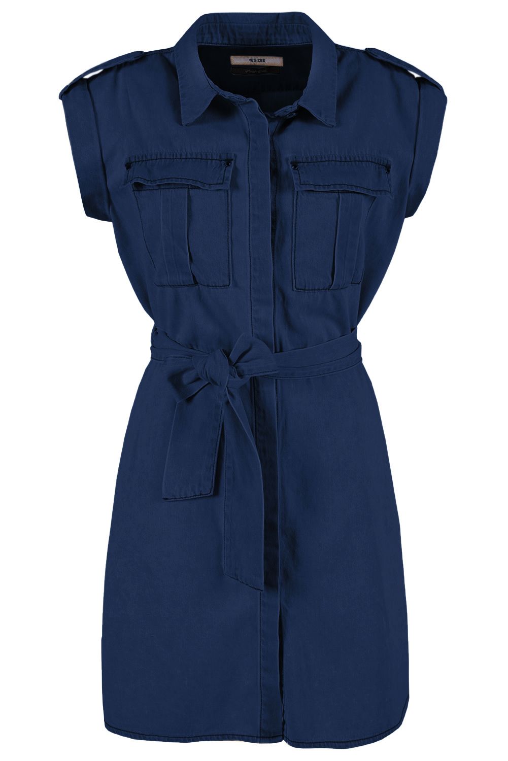 Yes Zee Chic Sleeveless Denim Dress with Pockets