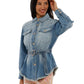 Yes Zee Blue Cotton Women Jacket